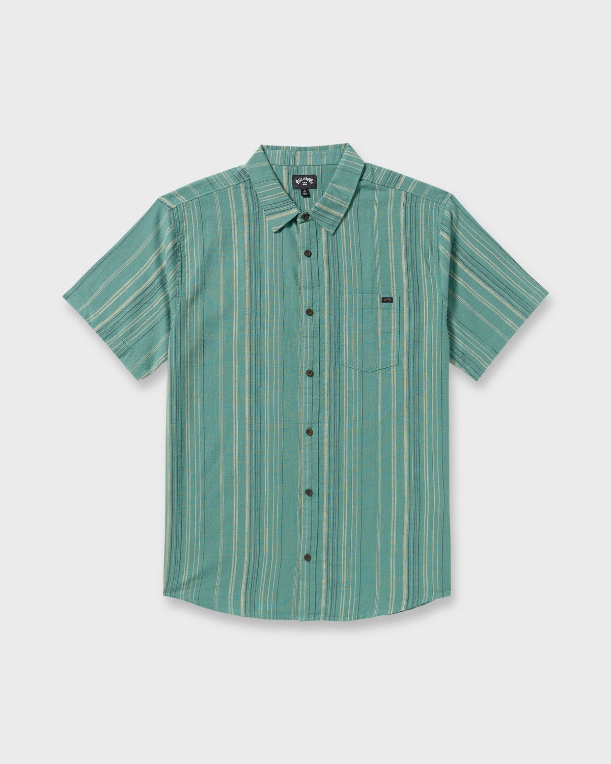 All Day Stripe Short Sleeve Shirt - Sage Green