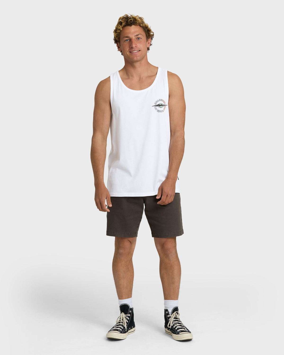 Hollow Diamond Tank - White