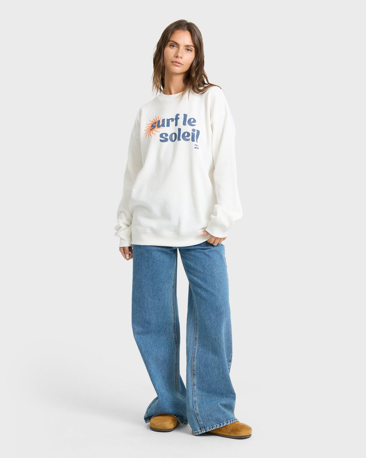 Seaside Panorama Crewneck Sweatshirt - Salt Crystal
