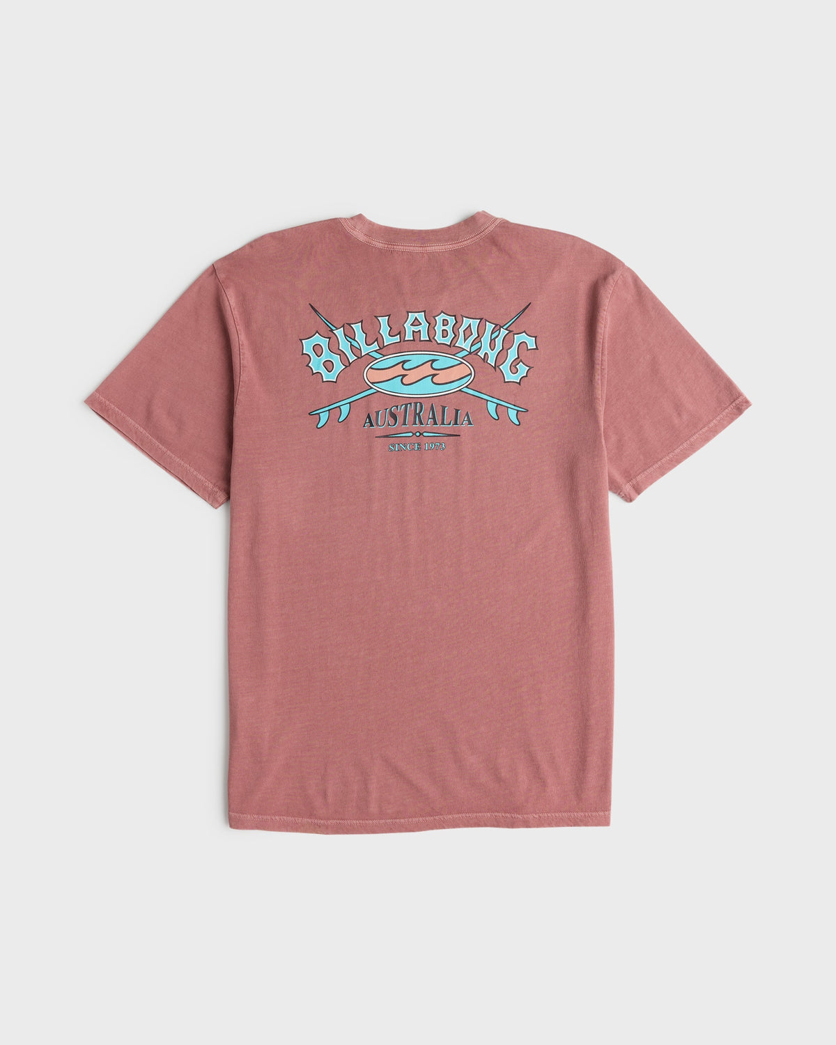 Heritage Arch Wave Washed Premium Short Sleeve Cotton T-Shirt - Red Dahlia